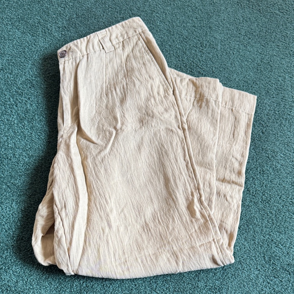 Wide leg linin trousers